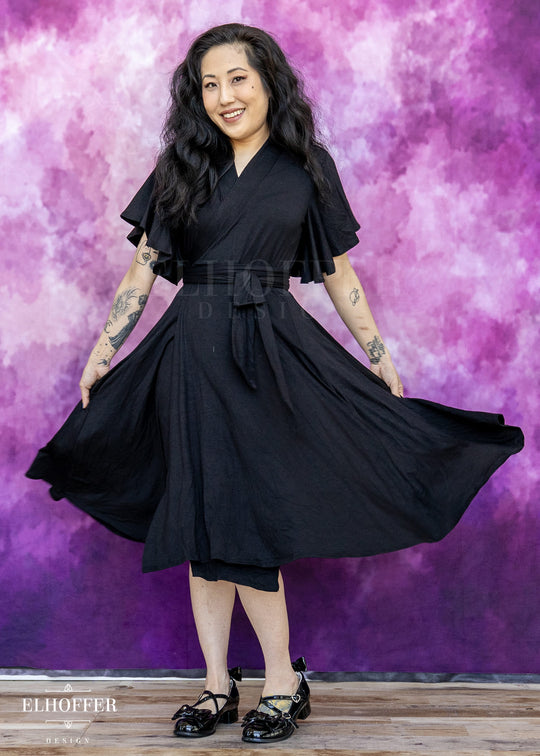 Essential Luisa Wrap Dress - Cozy Black