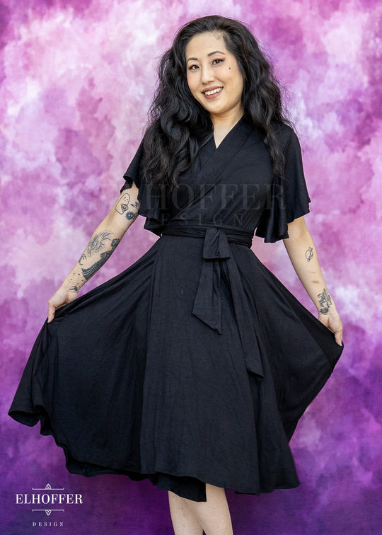 Essential Luisa Wrap Dress - Cozy Black