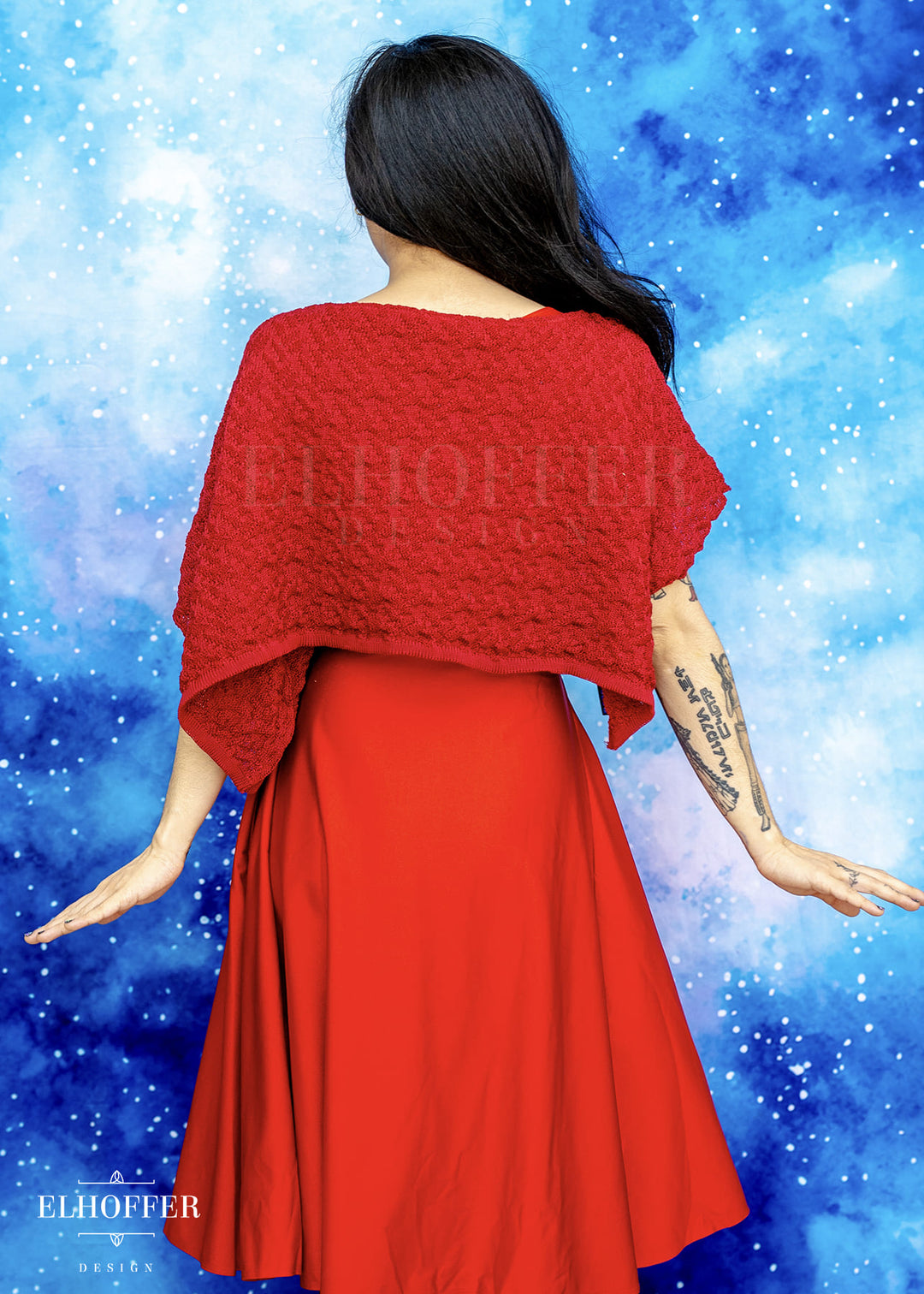 Handmade Boatneck Crop - Galactic Crimson Queen