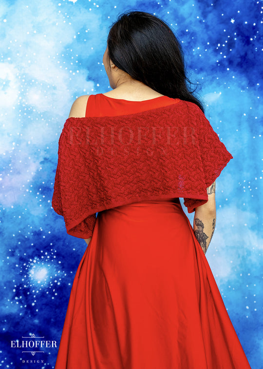 Handmade Boatneck Crop - Galactic Crimson Queen