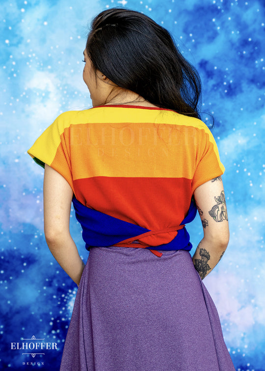 Handmade Rainbow Pride Wrap Crop