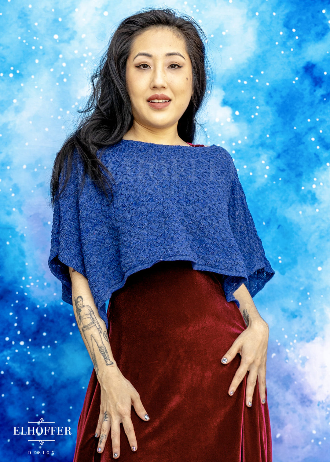 Handmade Boatneck Crop - Navy Nomad Knit - Extra Wide Crop