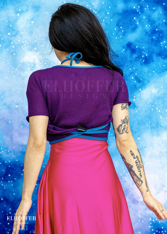Handmade Sinister Purple Wrap Crop - Gossamer Knit