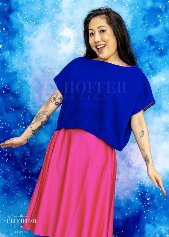 Handmade Boatneck Top - Royal Blue Thick Knit