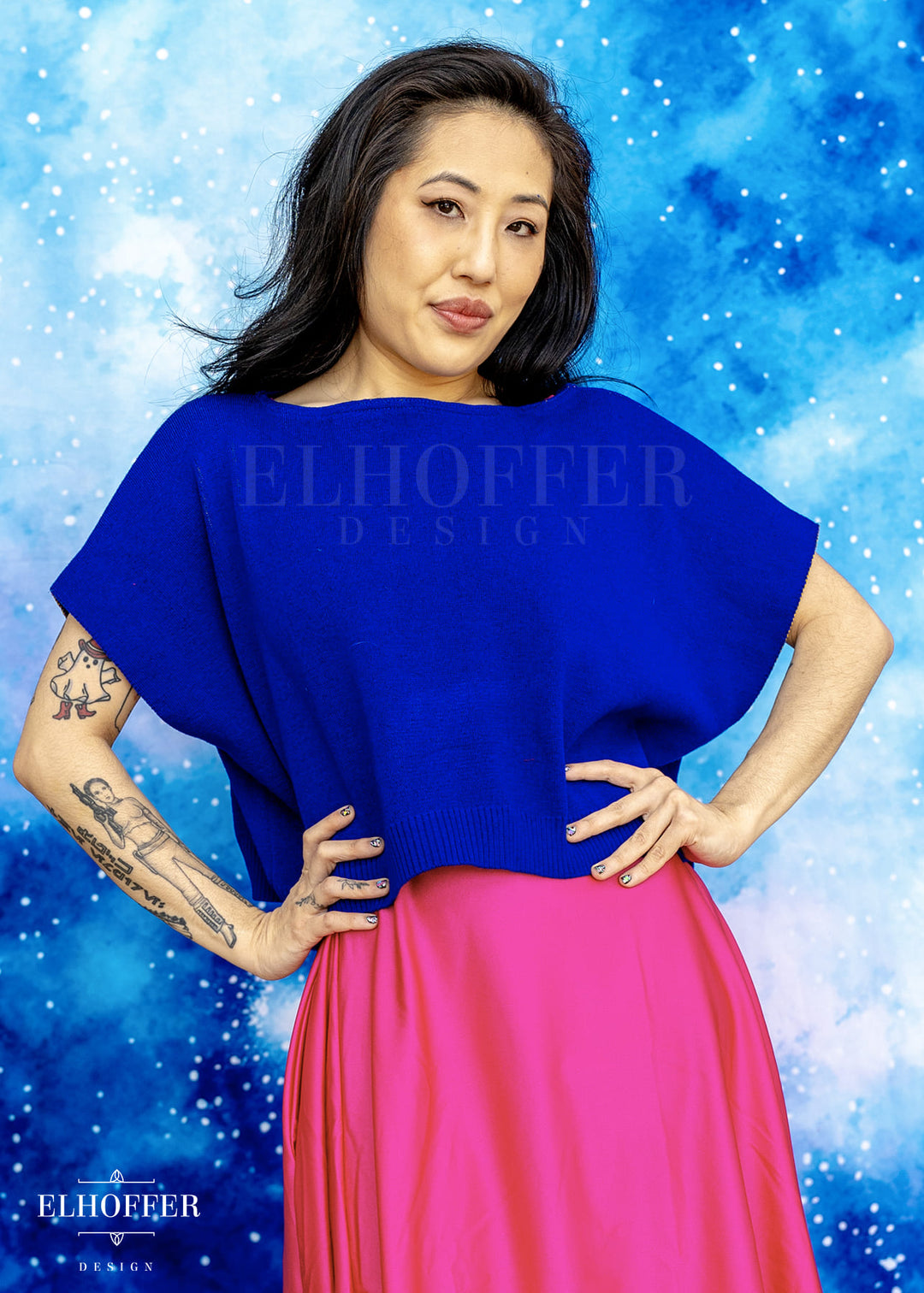 Handmade Boatneck Top - Royal Blue Thick Knit