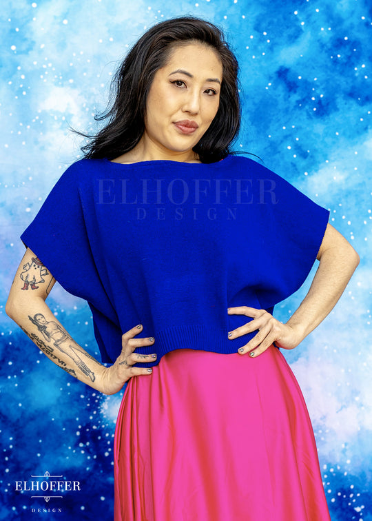 Handmade Boatneck Top - Royal Blue Thick Knit