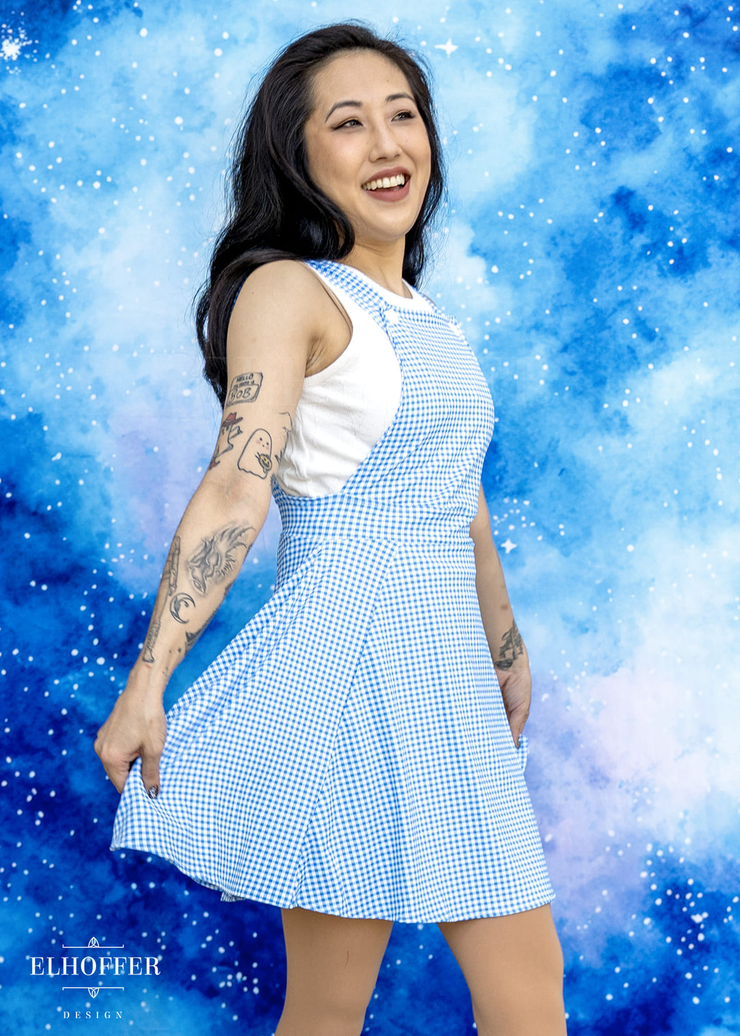 Essential Dorothy Pinafore - Blue & White Gingham