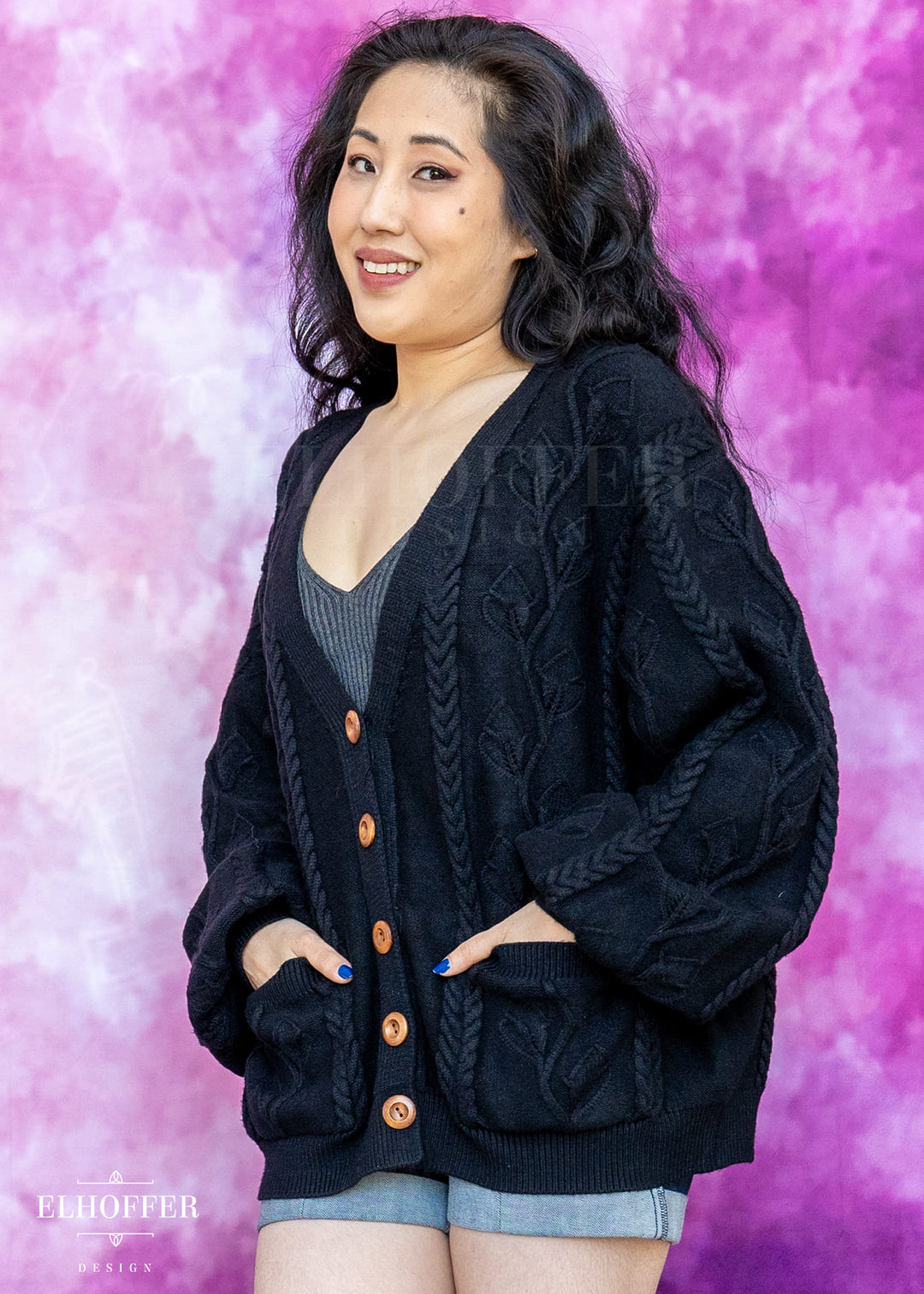 Elevensies Oversize Cardi - Wraith Black