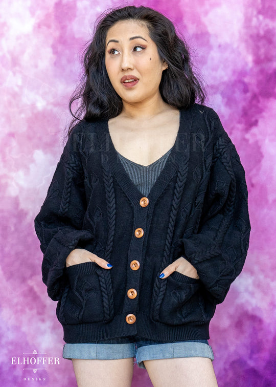 Elevensies Oversize Cardi - Wraith Black