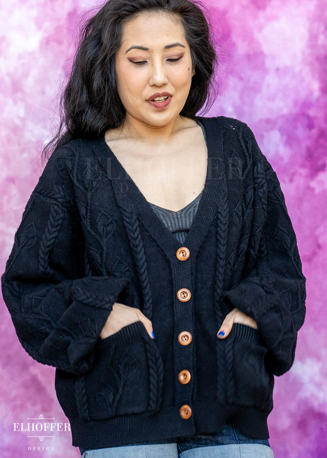 Elevensies Oversize Cardi - Wraith Black