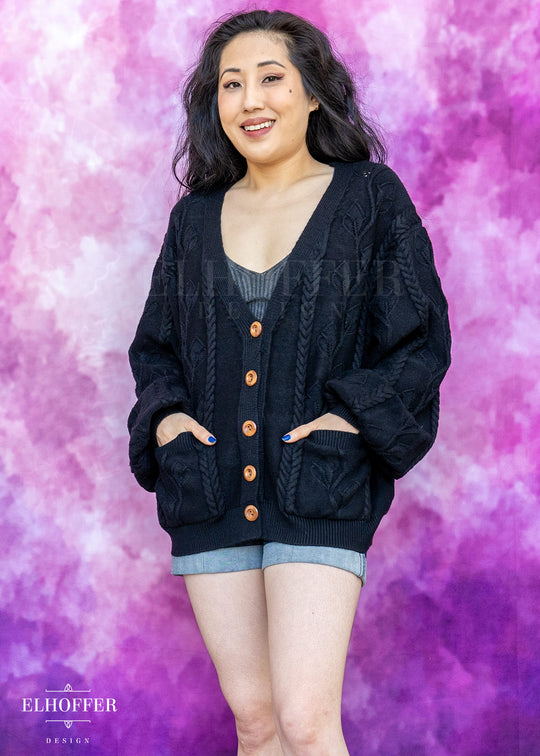 Elevensies Oversize Cardi - Wraith Black