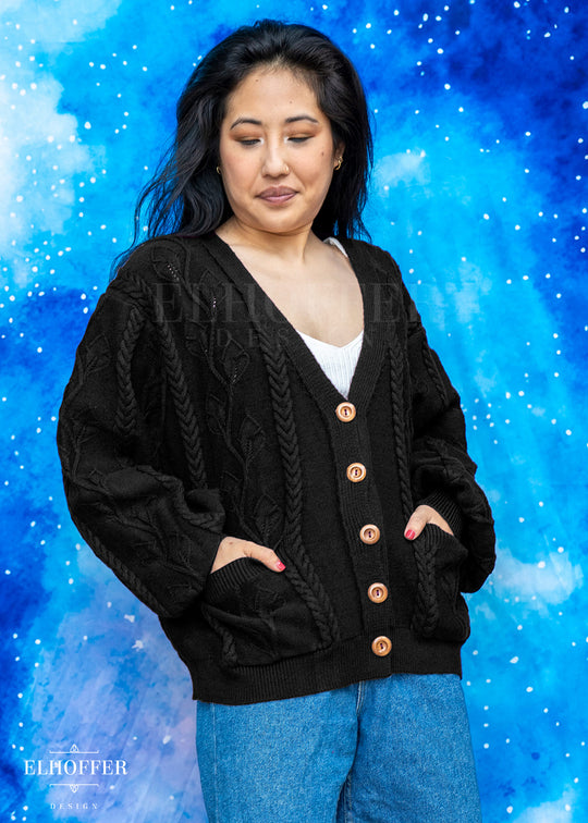 PREORDER - Elevensies Oversize Cardi - Wraith Black