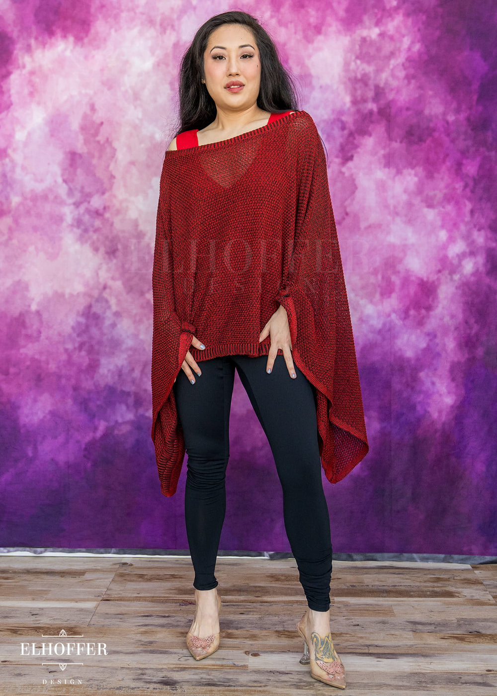 PREORDER - Essential Endora Cape Top - Dragon Wing Blood Red