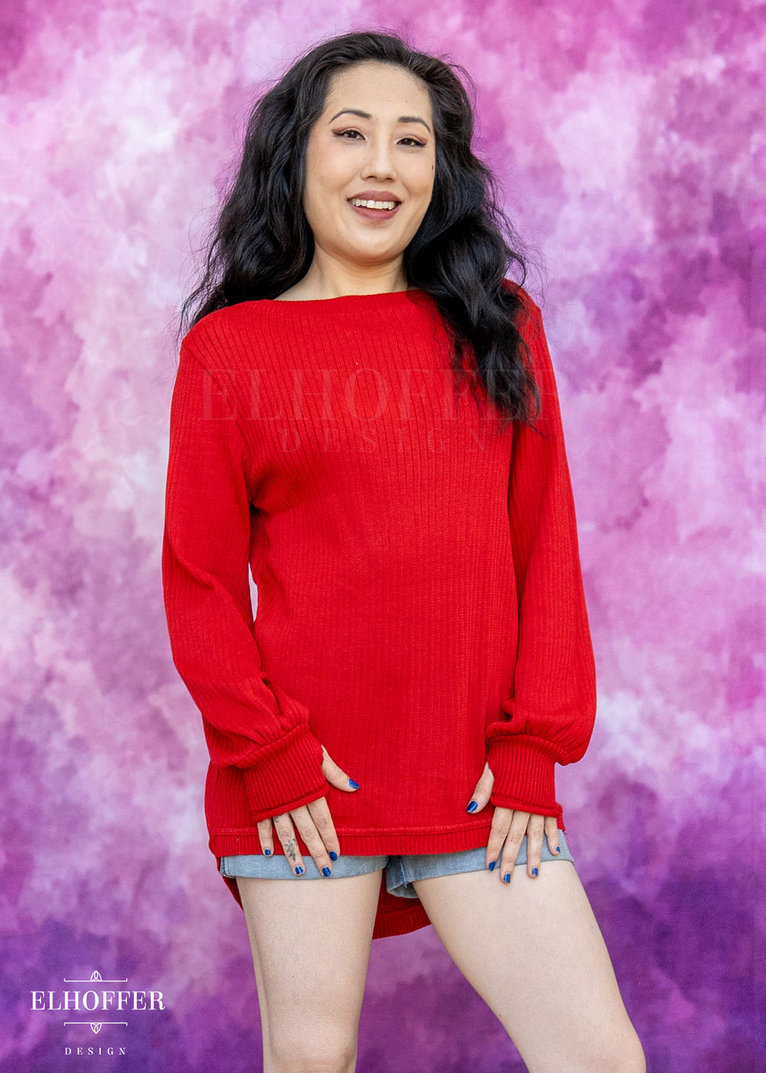 Essential Oversize Sweater - Ruby Red