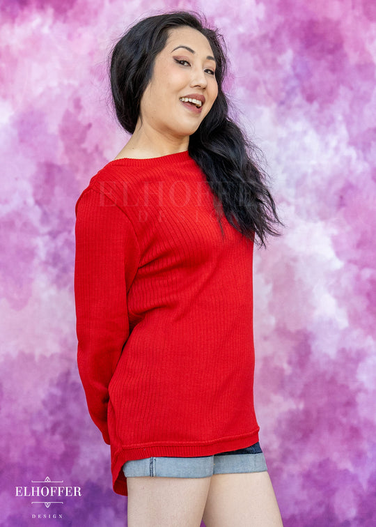 Essential Oversize Sweater - Ruby Red