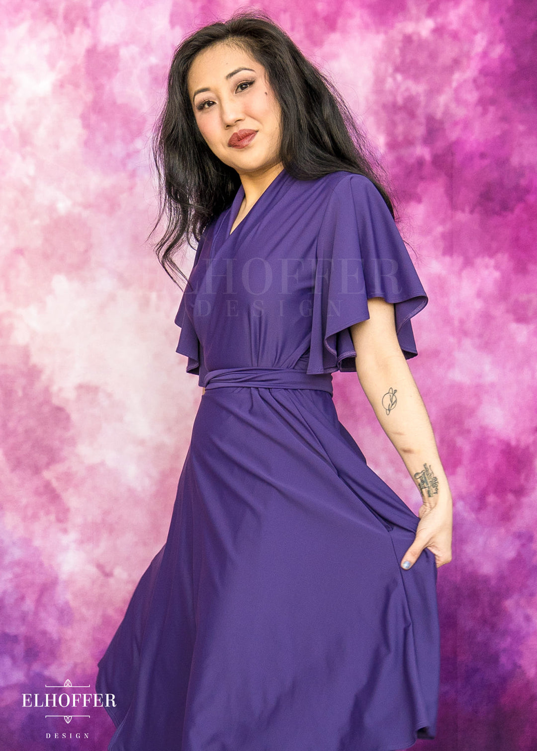 purple spandex dress Pleated Purple Spandex Off-the-shoulder Mermaid Dress