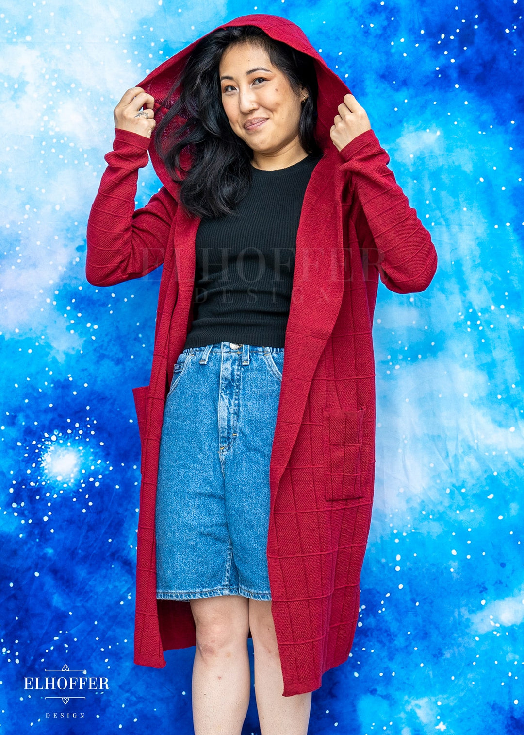 Galactic Renegade Unisex Duster Cardigan - Imperial Crimson