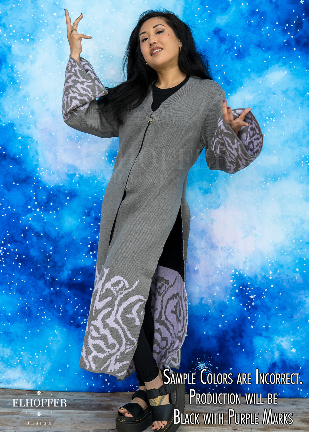 PREORDER - Demon Idol Unisex Duster - Black & Purple