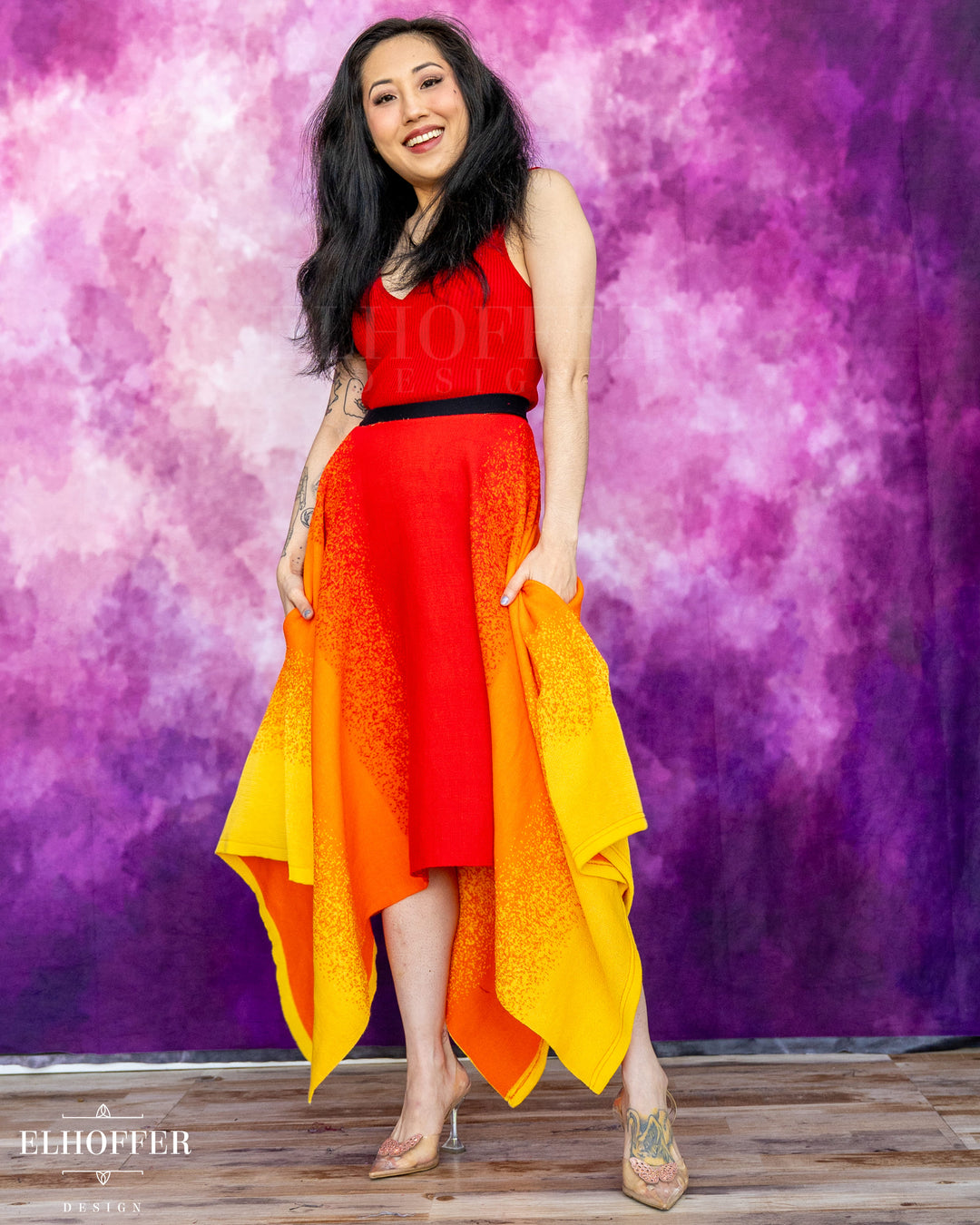 Sample Sale | Galactic Sunset Knit Skirt - L