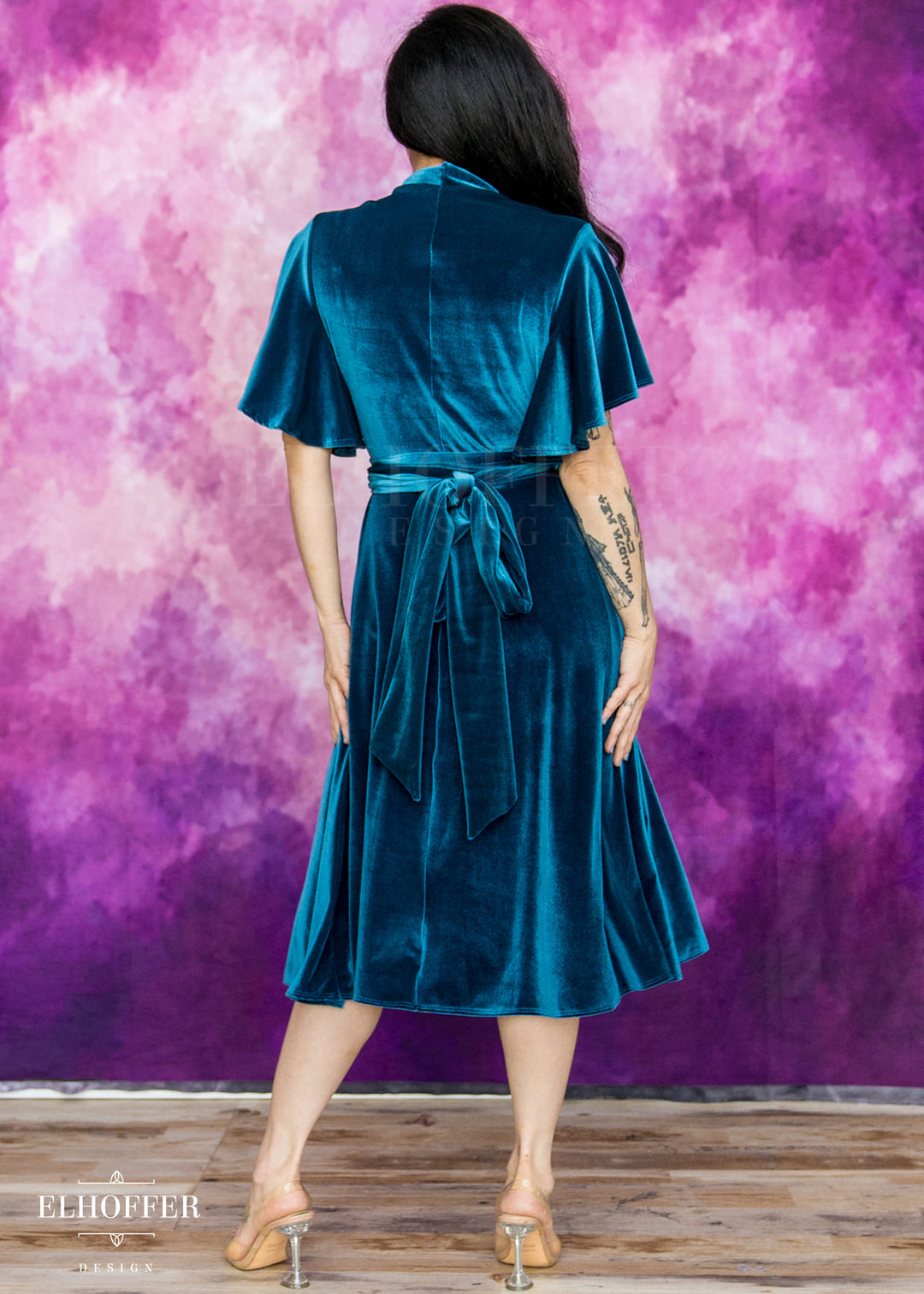 Essential Luisa Wrap Dress - Apatite Velvet