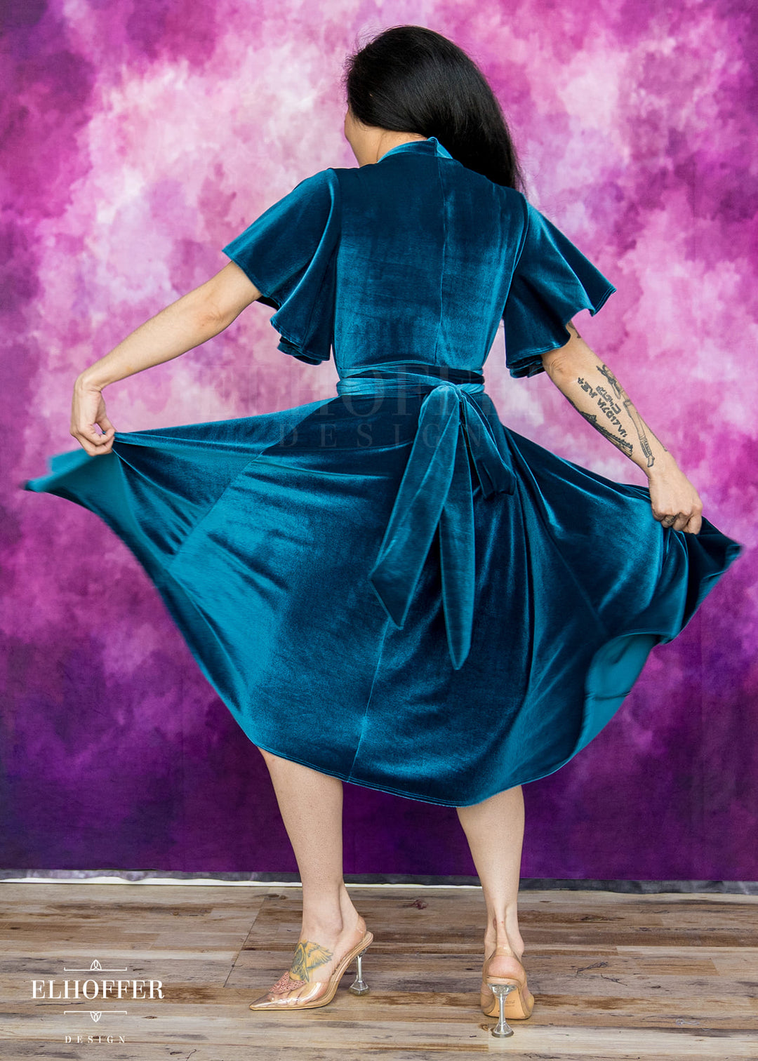 Essential Luisa Wrap Dress - Apatite Velvet