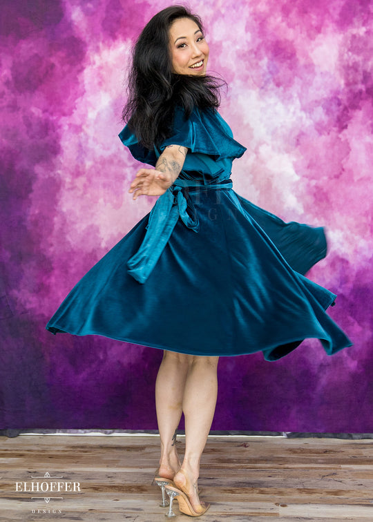 Essential Luisa Wrap Dress - Apatite Velvet