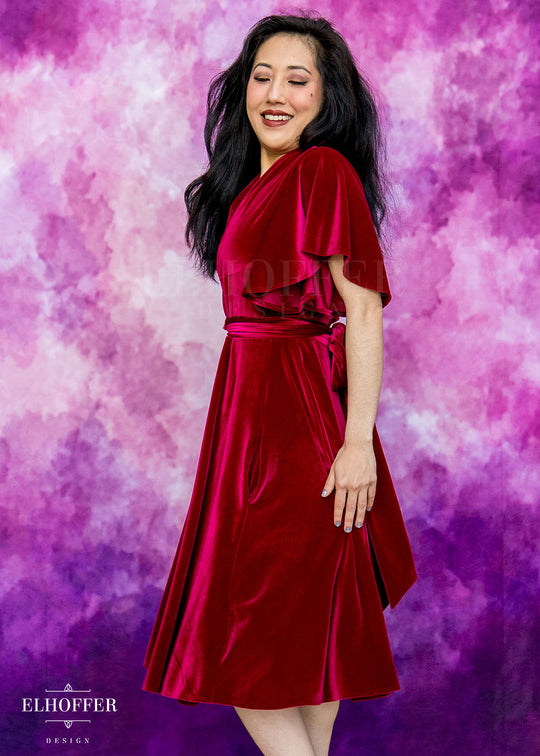 Essential Luisa Wrap Dress - Crimson Velvet