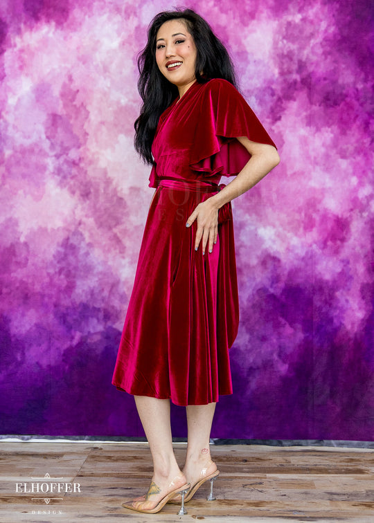 Essential Luisa Wrap Dress - Crimson Velvet