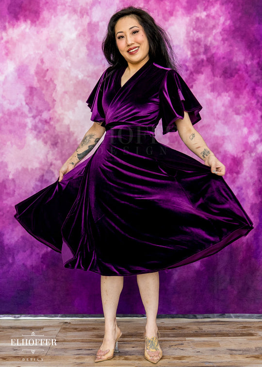 Essential Luisa Wrap Dress - Sugilite Velvet