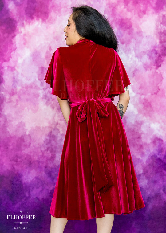 Essential Luisa Wrap Dress - Crimson Velvet