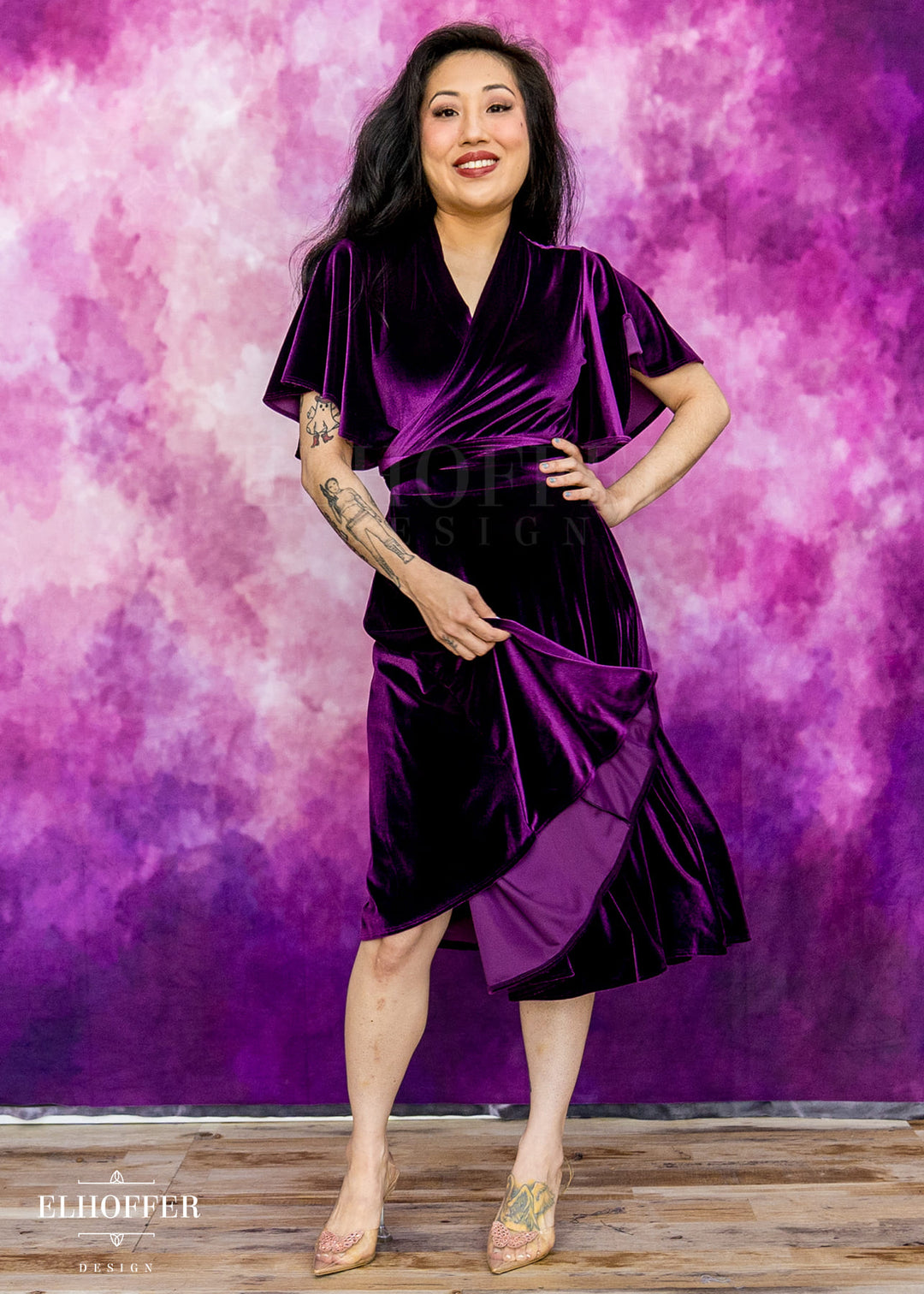 Essential Luisa Wrap Dress - Sugilite Velvet