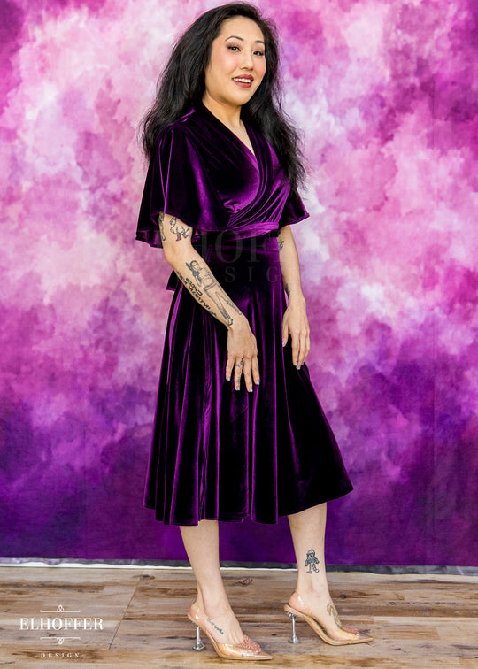 Essential Luisa Wrap Dress - Sugilite Velvet