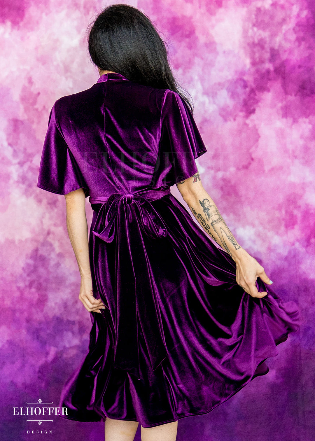 Essential Luisa Wrap Dress - Sugilite Velvet