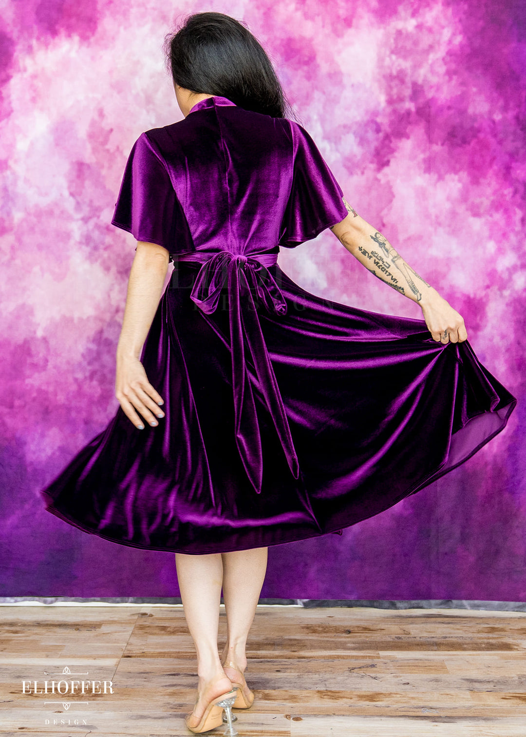 Essential Luisa Wrap Dress - Sugilite Velvet