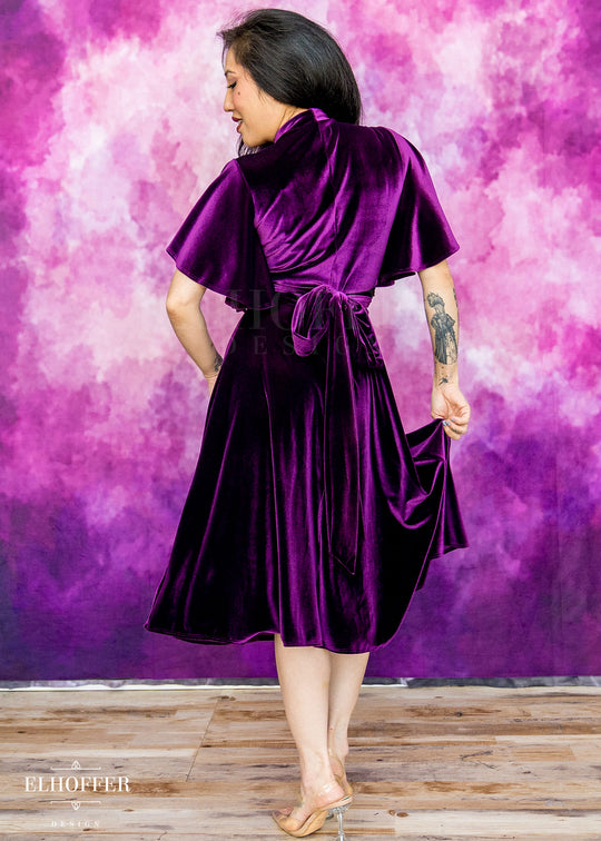 Essential Luisa Wrap Dress - Sugilite Velvet