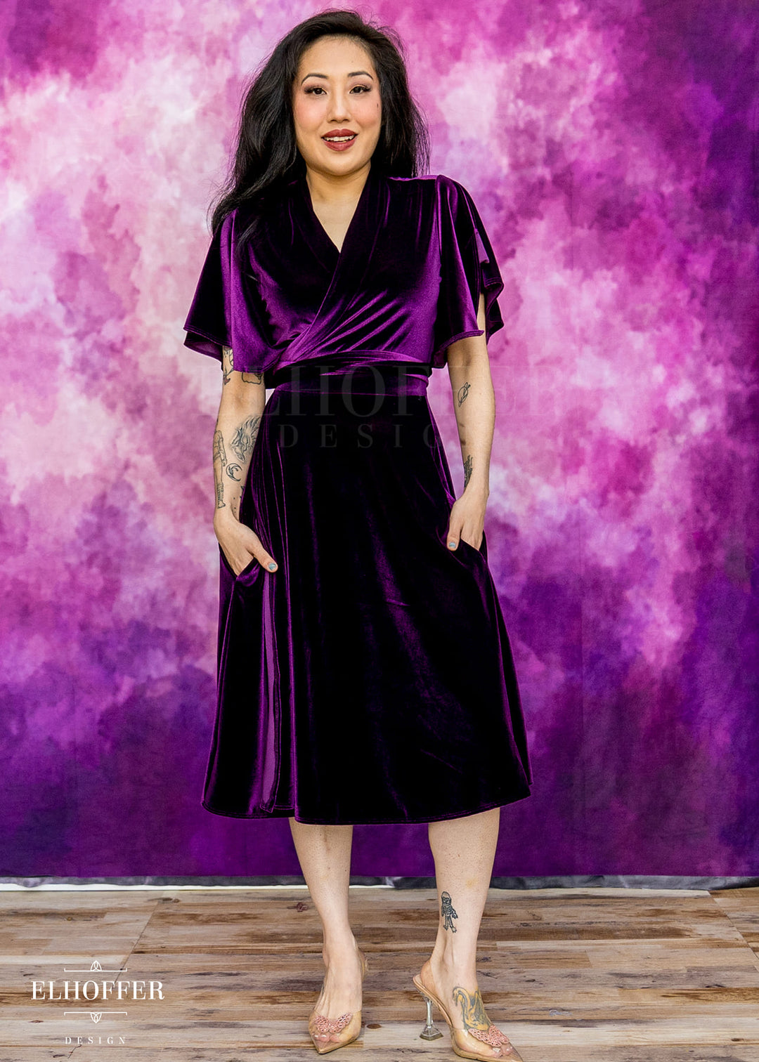Essential Luisa Wrap Dress - Sugilite Velvet