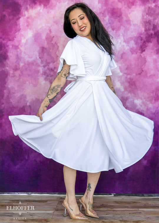 Essential Luisa Wrap Dress - White Spandex
