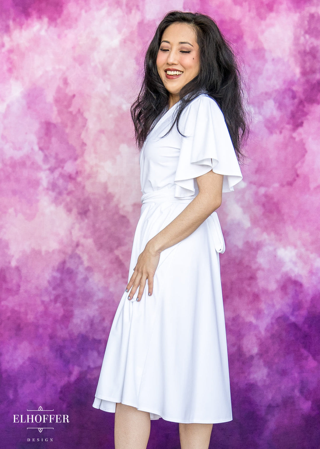 Essential Luisa Wrap Dress - White Spandex