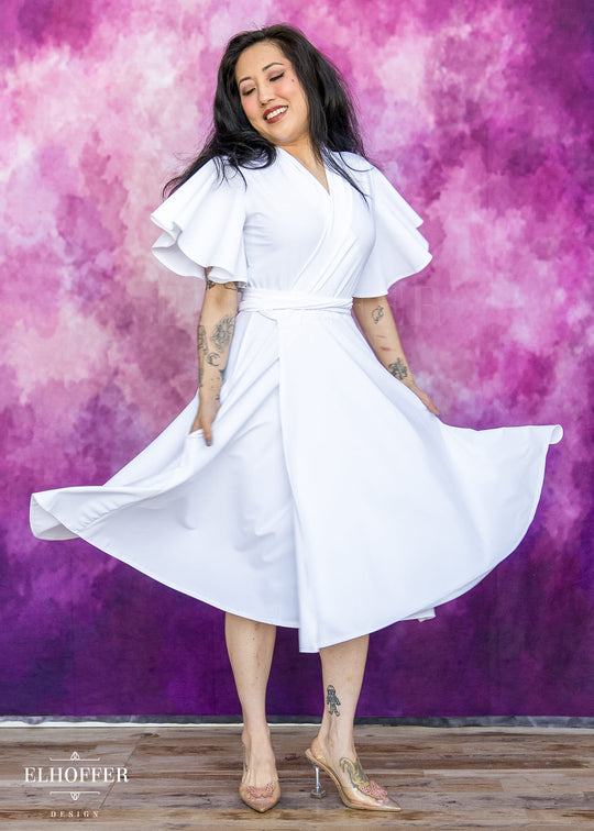 Essential Luisa Wrap Dress - White Spandex