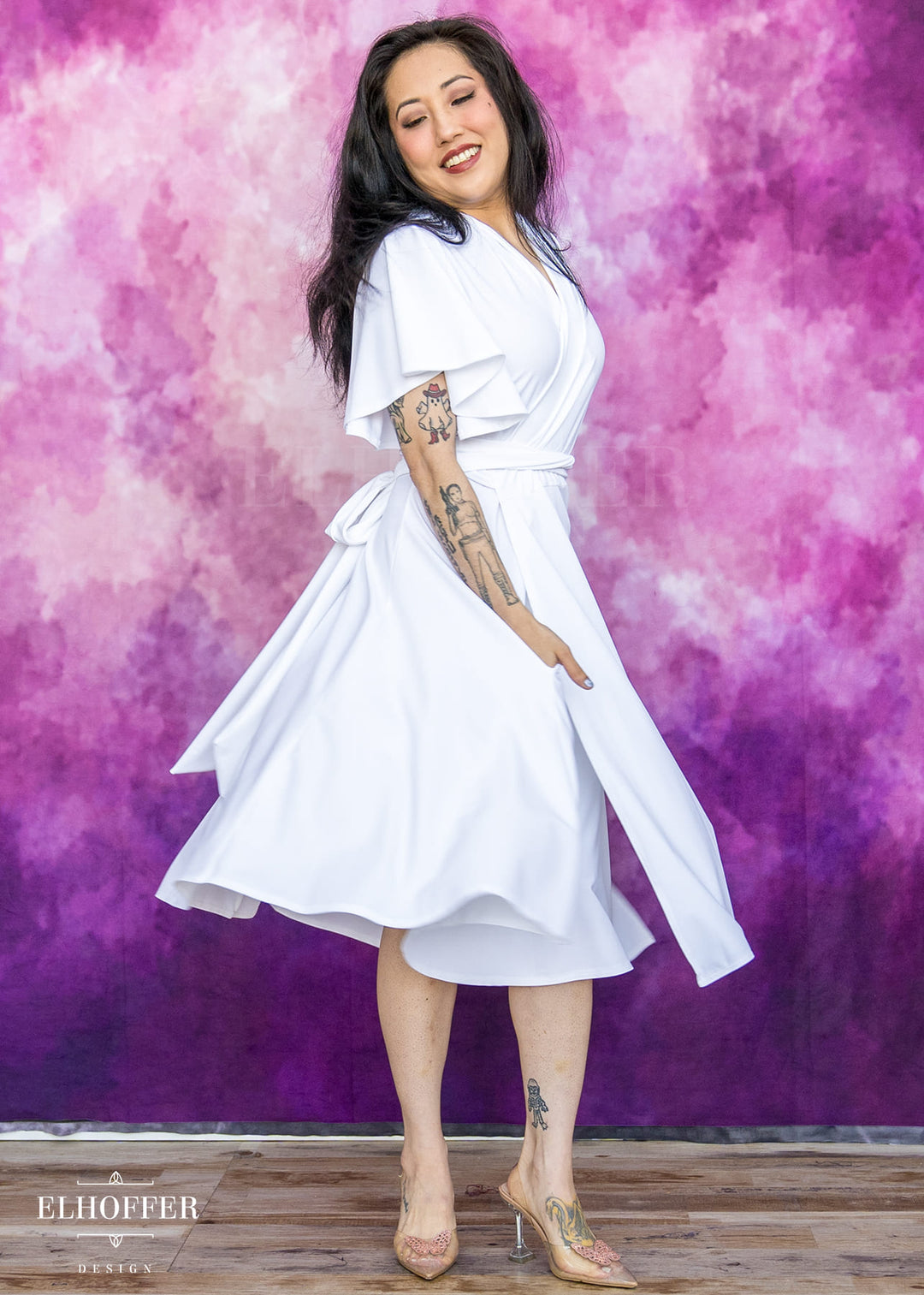 Essential Luisa Wrap Dress - White Spandex