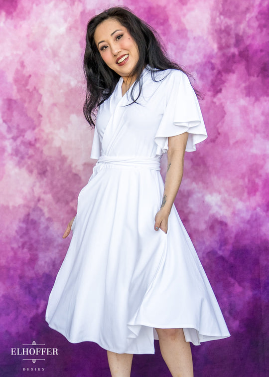 Essential Luisa Wrap Dress - White Spandex
