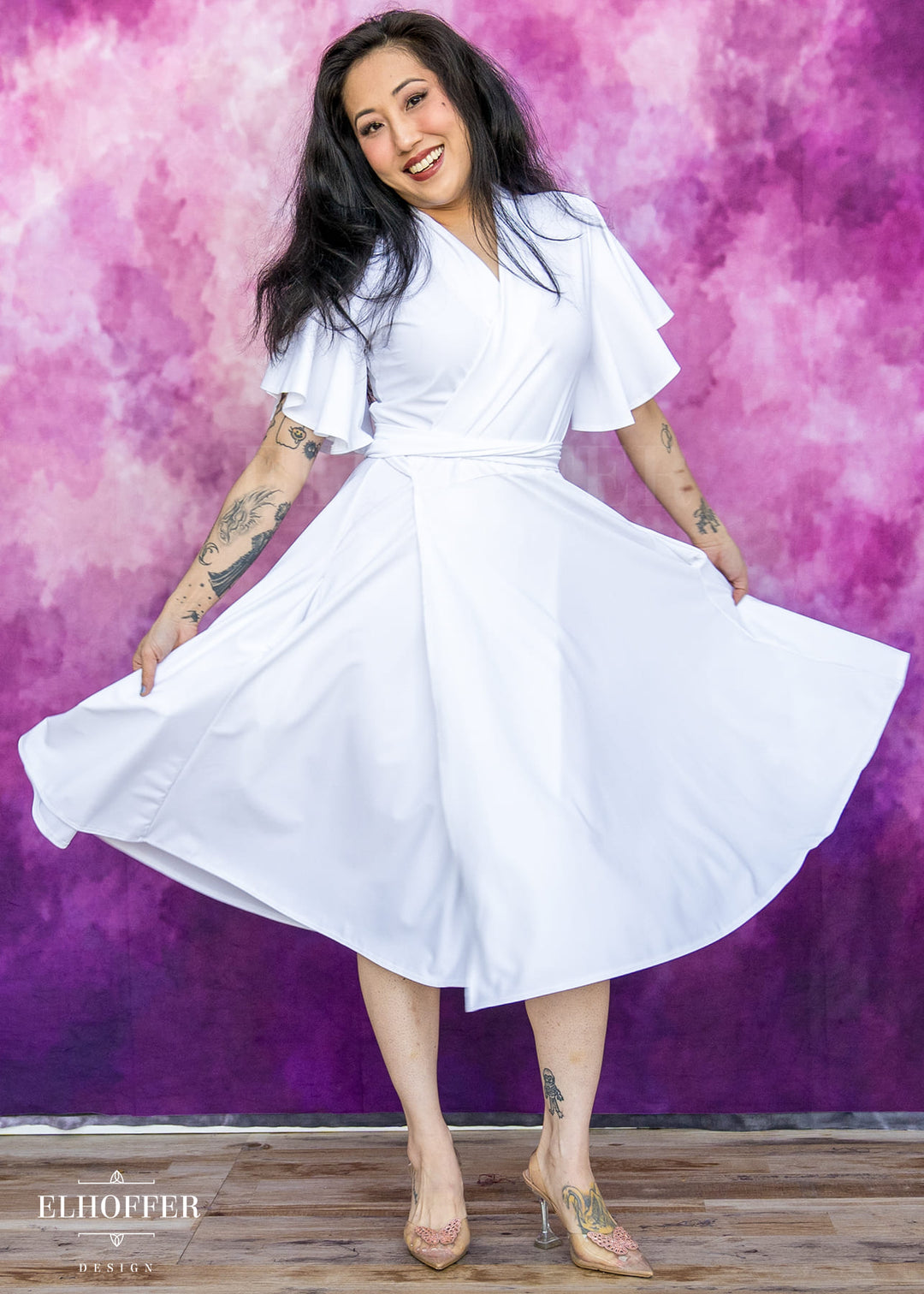 Essential Luisa Wrap Dress - White Spandex