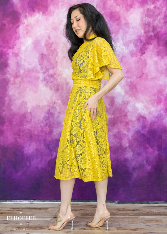 Essential Luisa Wrap Dress - Sunflower Floral Lace