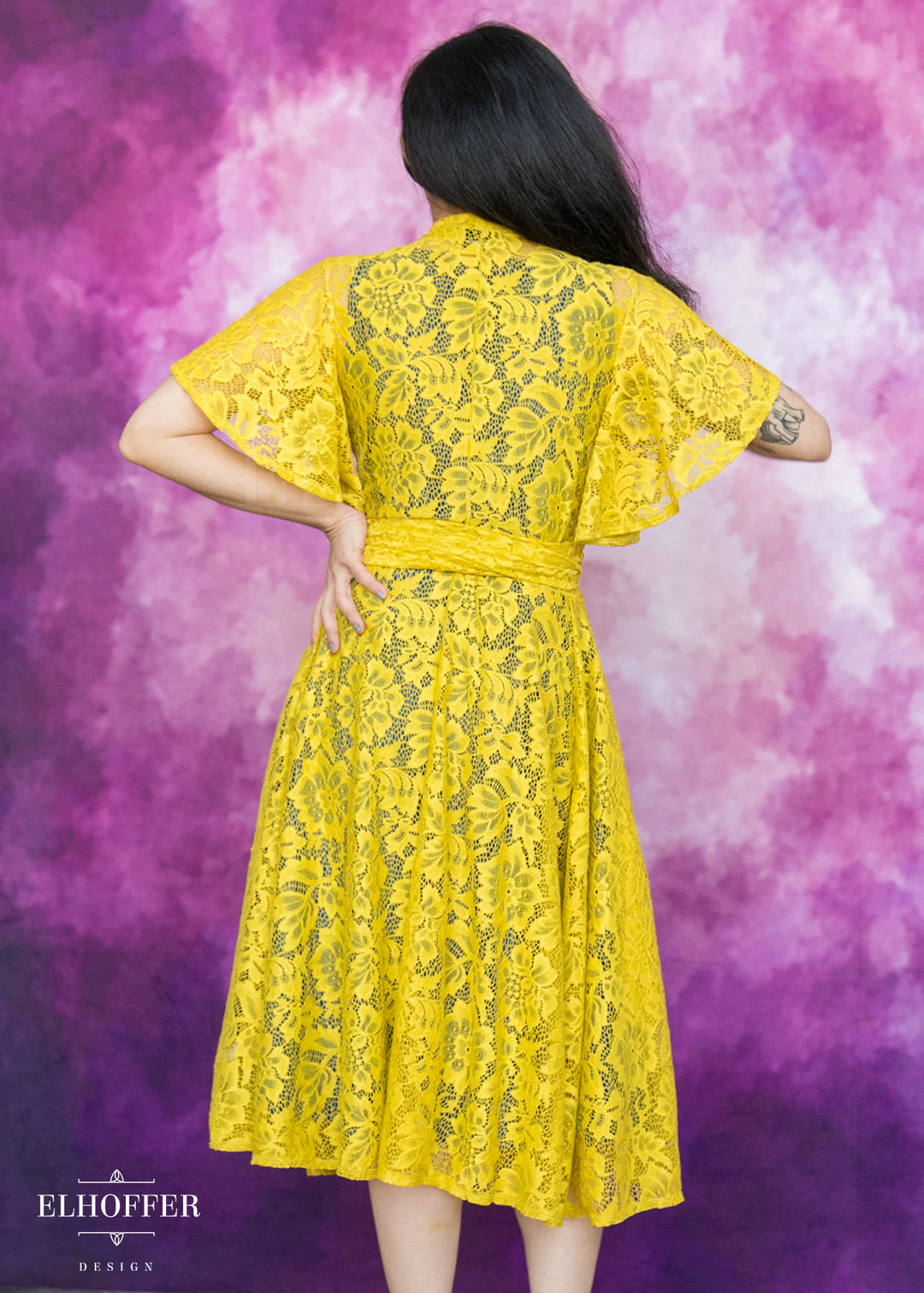 Essential Luisa Wrap Dress - Sunflower Floral Lace