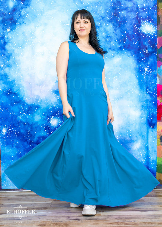 PREORDER - Essential Scorpio Maxi Dress - Cotton Turquoise