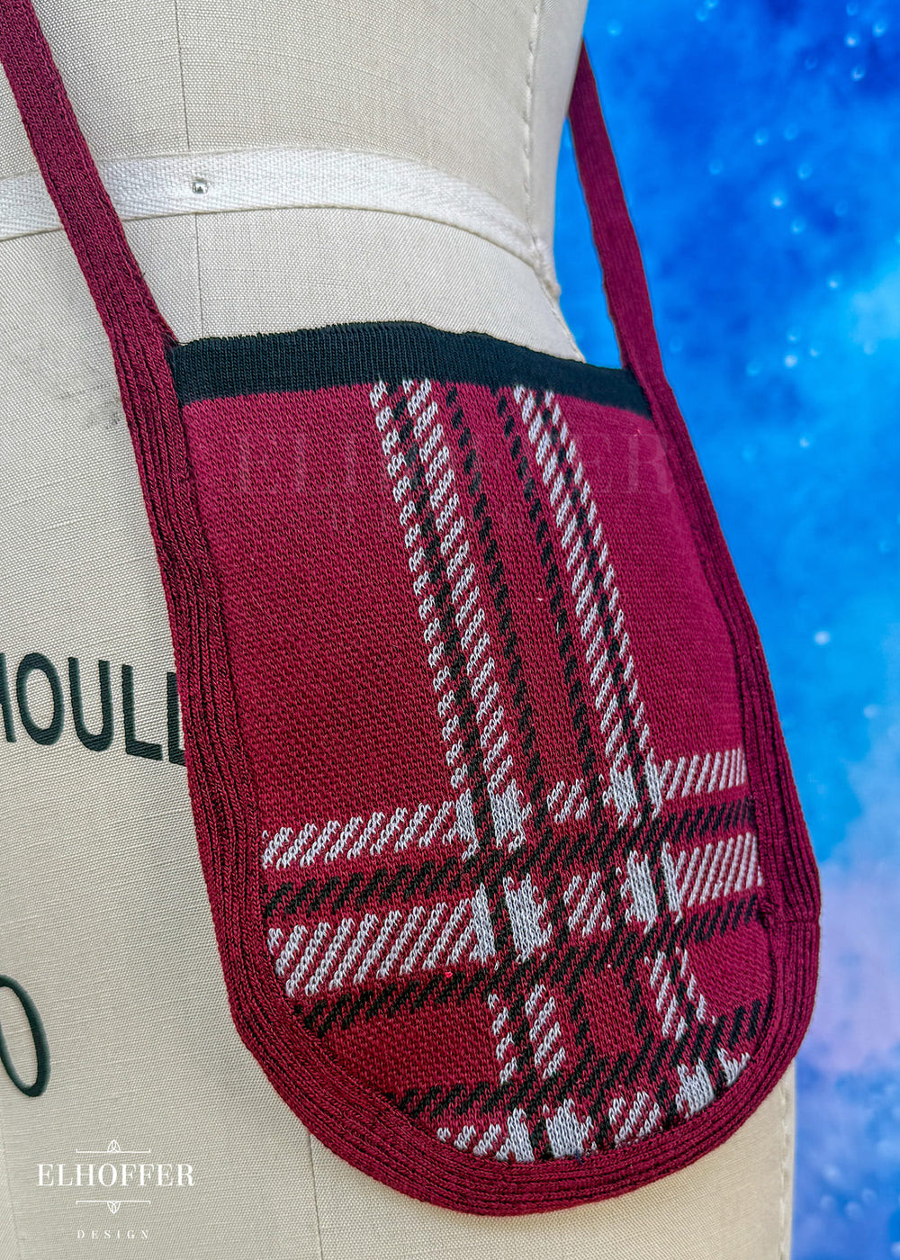 Knit Cross-Body Pouchette - Crimson Tartan