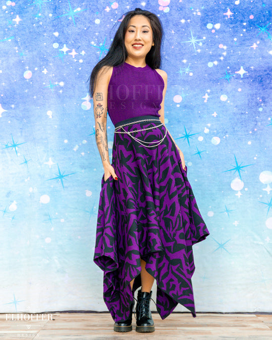 PREORDER - Demon Scars Knit Skirt - Handkerchief or Circle Skirt