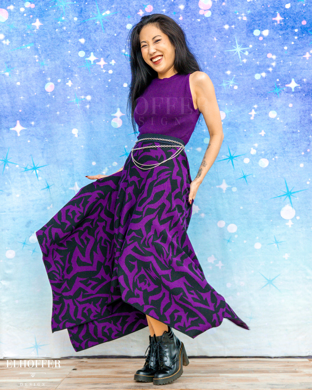 PREORDER - Demon Scars Knit Skirt - Handkerchief or Circle Skirt