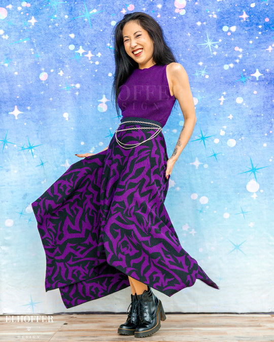 PREORDER - Demon Scars Knit Skirt - Handkerchief or Circle Skirt