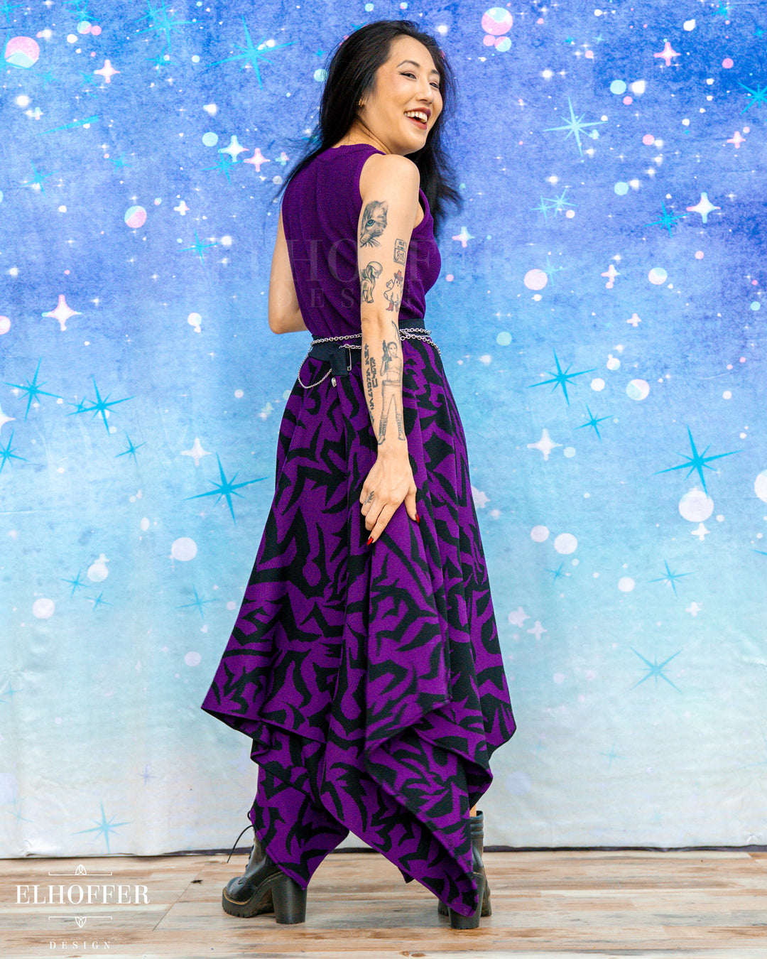 PREORDER - Demon Scars Knit Skirt - Handkerchief or Circle Skirt
